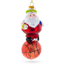 Load image into Gallery viewer, Santa the Basketball Player Glass Christmas Ornament