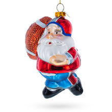 Load image into Gallery viewer, Santa the Football Player Glass Christmas Ornament