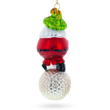 Load image into Gallery viewer, Santa the Golf Player Glass Christmas Ornament