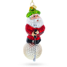 Load image into Gallery viewer, Santa the Golf Player Glass Christmas Ornament
