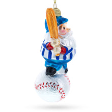 Load image into Gallery viewer, Santa the Baseball Player Glass Christmas Ornament