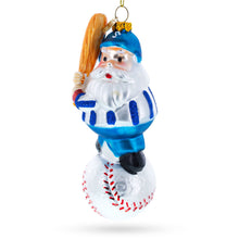 Load image into Gallery viewer, Santa the Baseball Player Glass Christmas Ornament