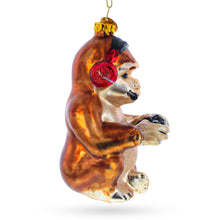 Load image into Gallery viewer, Monkey Video Gamer Glass Christmas Ornament