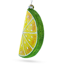 Load image into Gallery viewer, Slice of Lime Glass Christmas Ornament