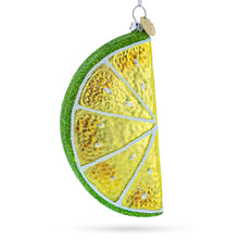 Load image into Gallery viewer, Slice of Lime Glass Christmas Ornament