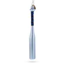 Load image into Gallery viewer, Silver Baseball Bat Glass Christmas Ornament