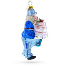 Load image into Gallery viewer, Mailman Delivering Priority Mail Glass Christmas Ornament