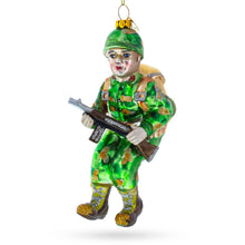 Load image into Gallery viewer, Soldier Glass Christmas Ornament