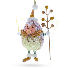 Load image into Gallery viewer, Hedgehog Fairy Glass Christmas Ornament