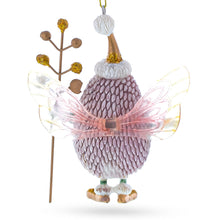 Load image into Gallery viewer, Hedgehog Fairy Glass Christmas Ornament