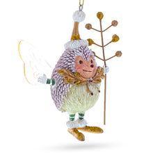 Load image into Gallery viewer, Hedgehog Fairy Glass Christmas Ornament
