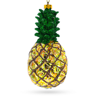 Shiny Pineapple Glass Christmas Ornament