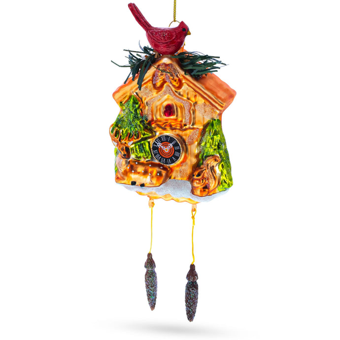 Cuckoo Clock Glass Christmas Ornament