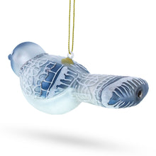 Load image into Gallery viewer, Gray Bird Glass Christmas Ornament