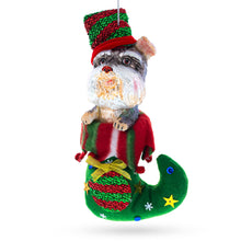 Load image into Gallery viewer, Puppy in Stocking Glass Christmas Ornament