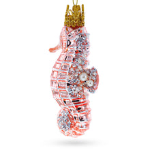 Load image into Gallery viewer, Pink Seahorse Glass Christmas Ornament