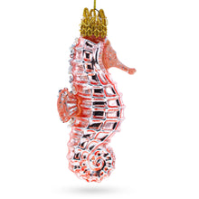 Load image into Gallery viewer, Pink Seahorse Glass Christmas Ornament