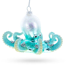 Load image into Gallery viewer, Blue Octopus Glass Christmas Ornament