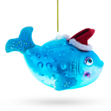 Load image into Gallery viewer, Fish in the Santa Hat Glass Christmas Ornament