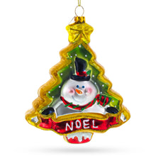 Load image into Gallery viewer, Snowman NOEL Christmas Tree Glass Ornament