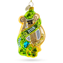 Load image into Gallery viewer, Irish Harp Glass Christmas Ornament