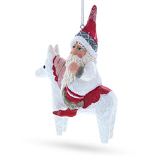 Load image into Gallery viewer, Santa Riding Horse Glass Christmas Ornament