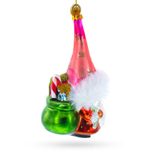 Load image into Gallery viewer, Gnome Carrying Gifts Glass Christmas Ornament