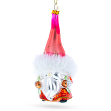 Load image into Gallery viewer, Gnome Carrying Gifts Glass Christmas Ornament