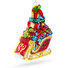 Load image into Gallery viewer, Sleigh Full of Gifts Glass Christmas Ornament