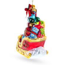Load image into Gallery viewer, Sleigh Full of Gifts Glass Christmas Ornament