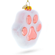 Load image into Gallery viewer, White Paw Glass Christmas Ornament