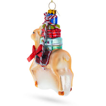 Load image into Gallery viewer, Deer Carrying Gifts Glass Christmas Ornament