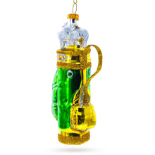 Load image into Gallery viewer, Golden Golf Bag Glass Christmas Ornament