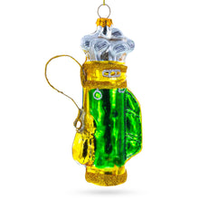 Load image into Gallery viewer, Golden Golf Bag Glass Christmas Ornament