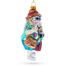 Load image into Gallery viewer, Santa the Traveler Glass Christmas Ornament