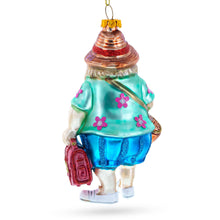 Load image into Gallery viewer, Santa the Traveler Glass Christmas Ornament