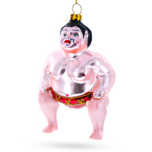 Load image into Gallery viewer, Sumo Wrestler Glass Christmas Ornament