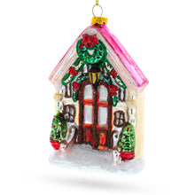Load image into Gallery viewer, Decorated House Glass Christmas Ornament