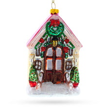 Load image into Gallery viewer, Decorated House Glass Christmas Ornament