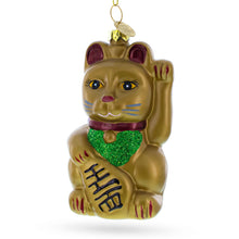 Load image into Gallery viewer, Lucky Cat Glass Christmas Ornament