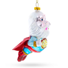 Load image into Gallery viewer, Santa the Super Hero Glass Christmas Ornament