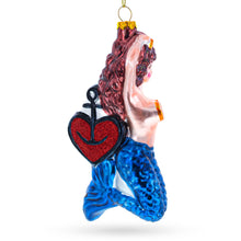 Load image into Gallery viewer, Mermaid Anchor Glass Christmas Ornament