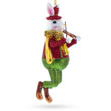 Load image into Gallery viewer, White Rabbit Alice&#39;s Adventures in Wonderland Glass Christmas Ornament