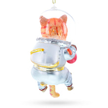 Load image into Gallery viewer, Cat the Astronaut Glass Christmas Ornament