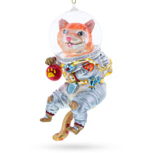 Load image into Gallery viewer, Cat the Astronaut Glass Christmas Ornament