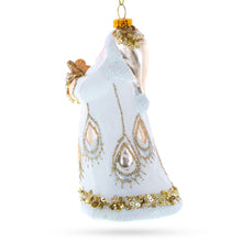Load image into Gallery viewer, Santa in White Coat Glass Christmas Ornament