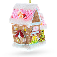 Load image into Gallery viewer, Decorated Gingerbread House Glass Christmas Ornament