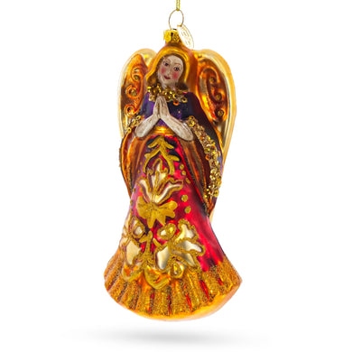 Praying Angel Glass Christmas Ornament