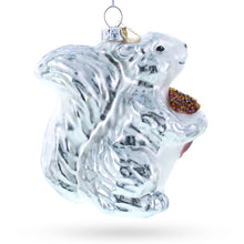 Load image into Gallery viewer, Silver Squirrel Retro Glass Christmas Ornament
