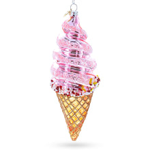 Load image into Gallery viewer, Pink Ice Cream Glass Christmas Ornament